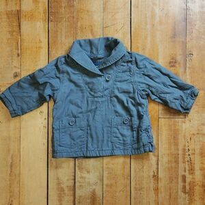 Gap Shirt 6 to 12 months Blue Gray long sleeve shirt pullover cowl neck Lined